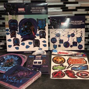 Black Panther Birthday Decorations Wakanda Forever! Party Supplies Bundle - NEW